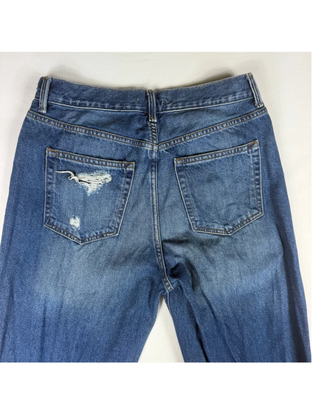 Forever 21 Distressed Mom Jean Women 28 High Rise Raw Hem 100% Cotton Button Fly